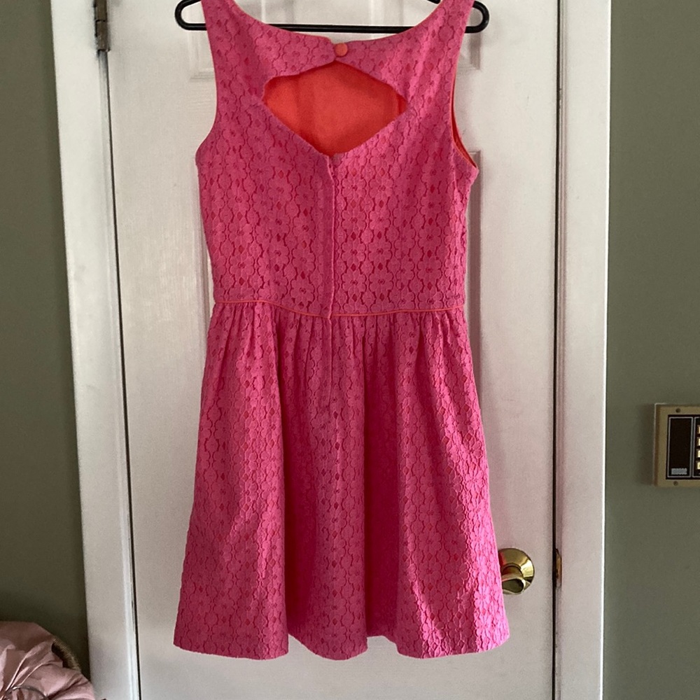 LILLY PULITZER PINK & ORANGE LACE DRESS SIZE 4